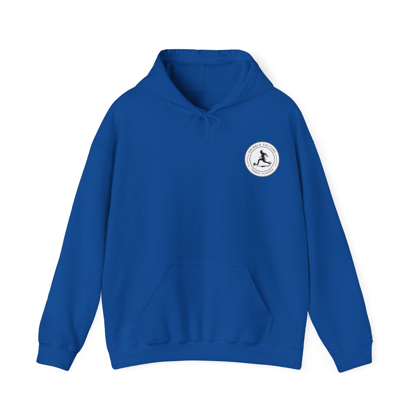 Dribble Soccer Heavy Blend Hoody - Classic Girls' Hoodie in Dark Colors with Front Small Badge and Back Design