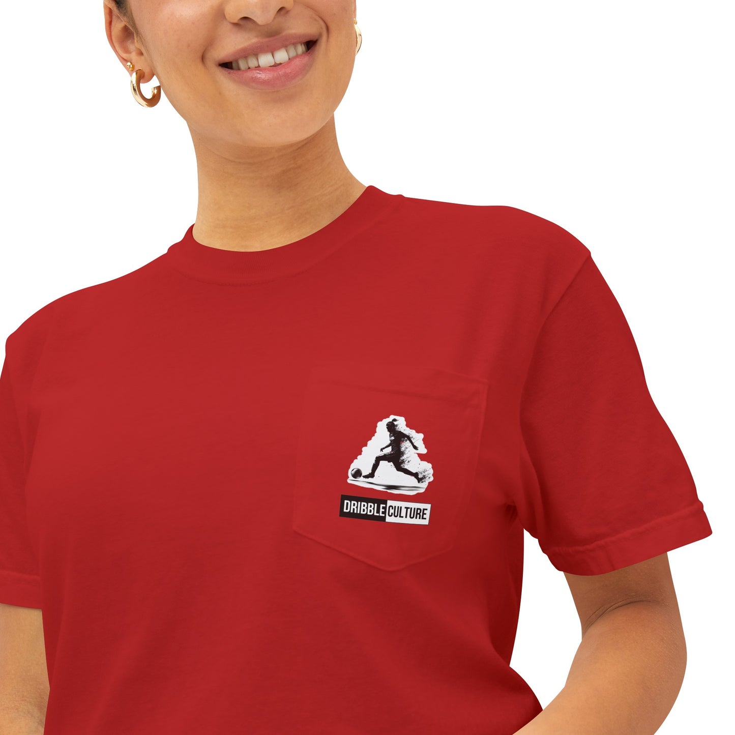 Dribble Soccer Comfort T-Shirt for Girls - Soft and Stylish Tee in Several Colors with Front Small Badge and Back Design