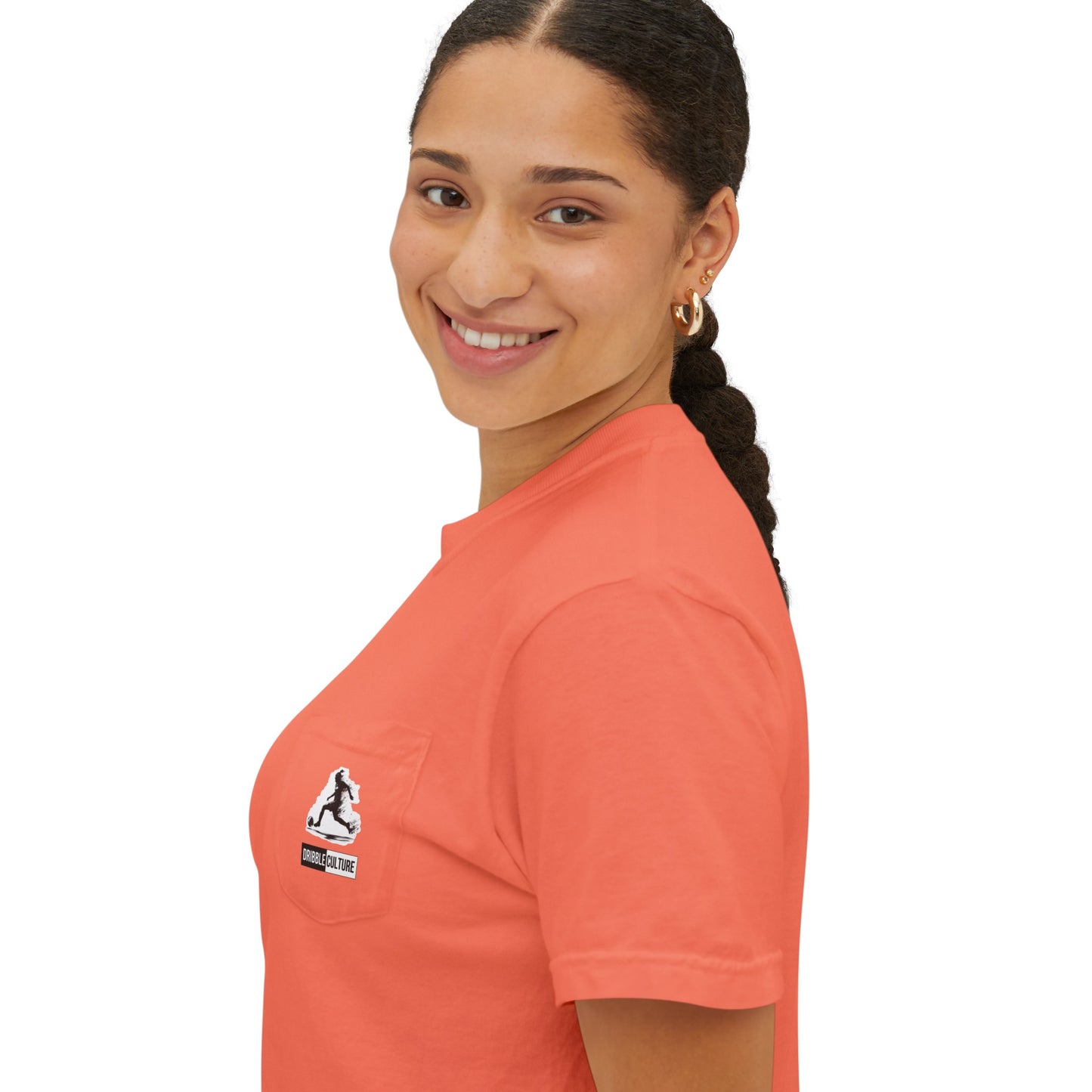 Dribble Soccer Comfort T-Shirt for Girls - Soft and Stylish Tee in Several Colors with Front Small Badge and Back Design