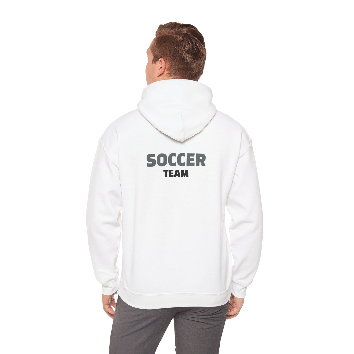 Dribble Soccer Heavy Blend Hoody - Classic Boys' Hoodie in Light Colors with Front Badge and Back Design