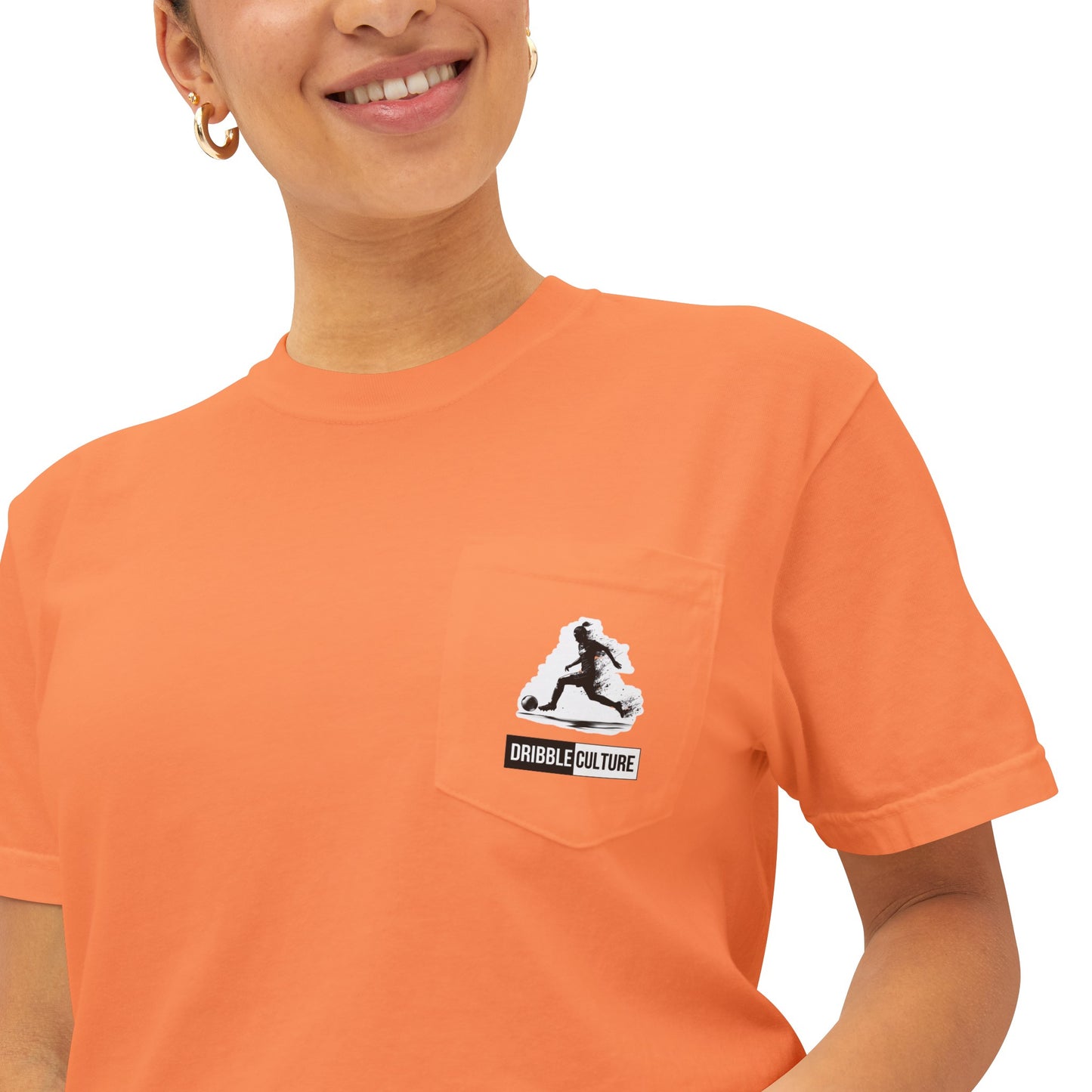 Dribble Soccer Comfort T-Shirt for Girls - Soft and Stylish Tee in Several Colors with Front Small Badge and Back Design