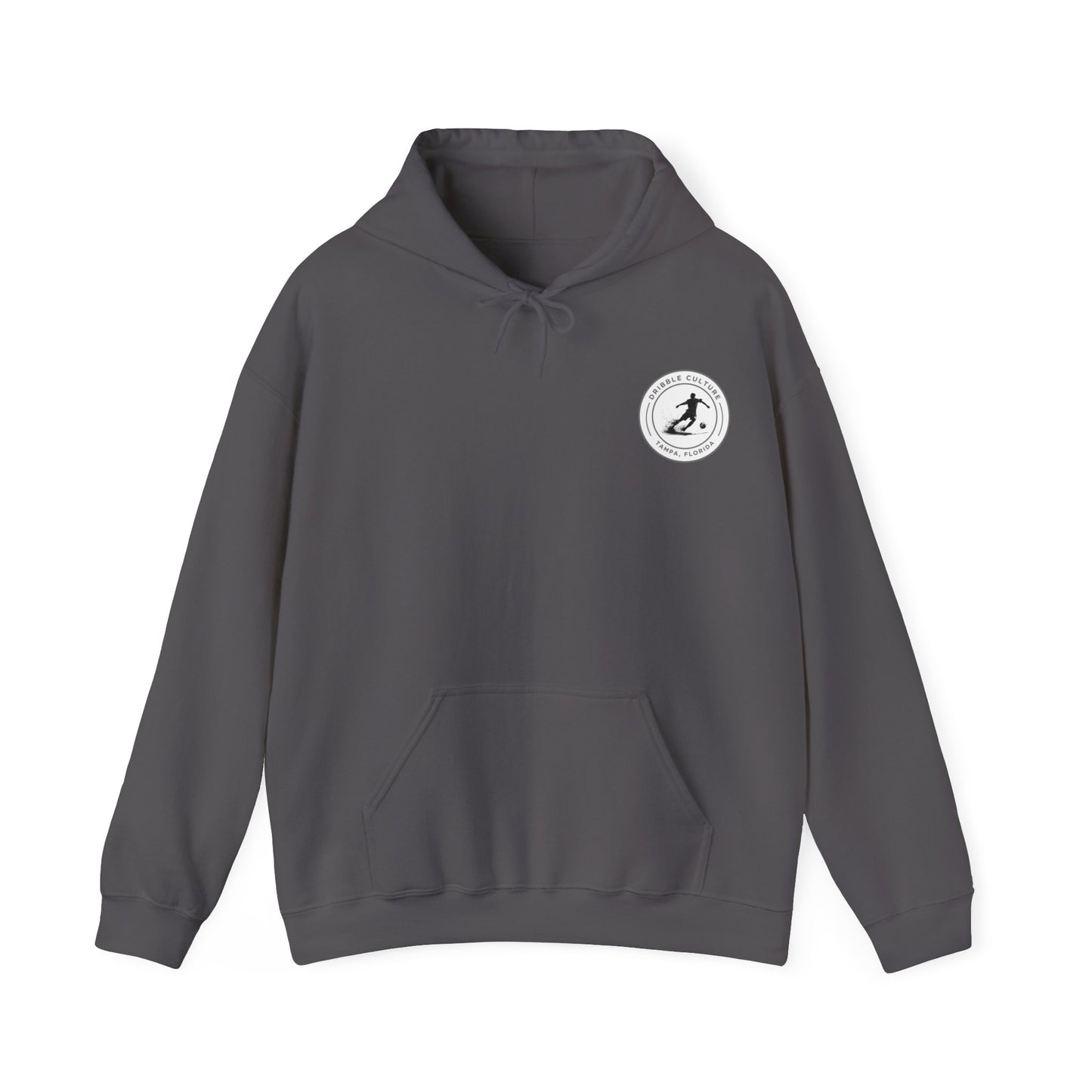 Dribble Soccer Heavy Blend Hoody - Classic Boys' Hoodie in Dark Colors with Front Small Badge and Back Design