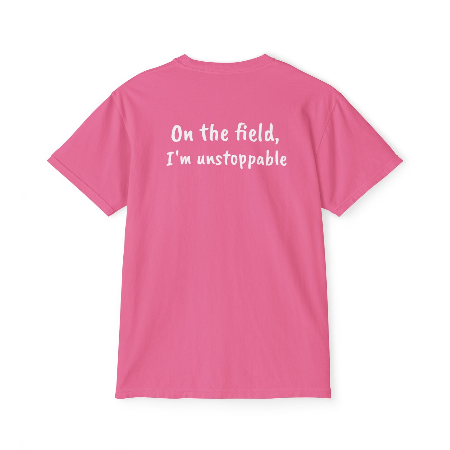 Dribble Soccer Comfort T-Shirt for Girls - Soft and Stylish Tee in Several Colors with Front Small Badge and Back Design