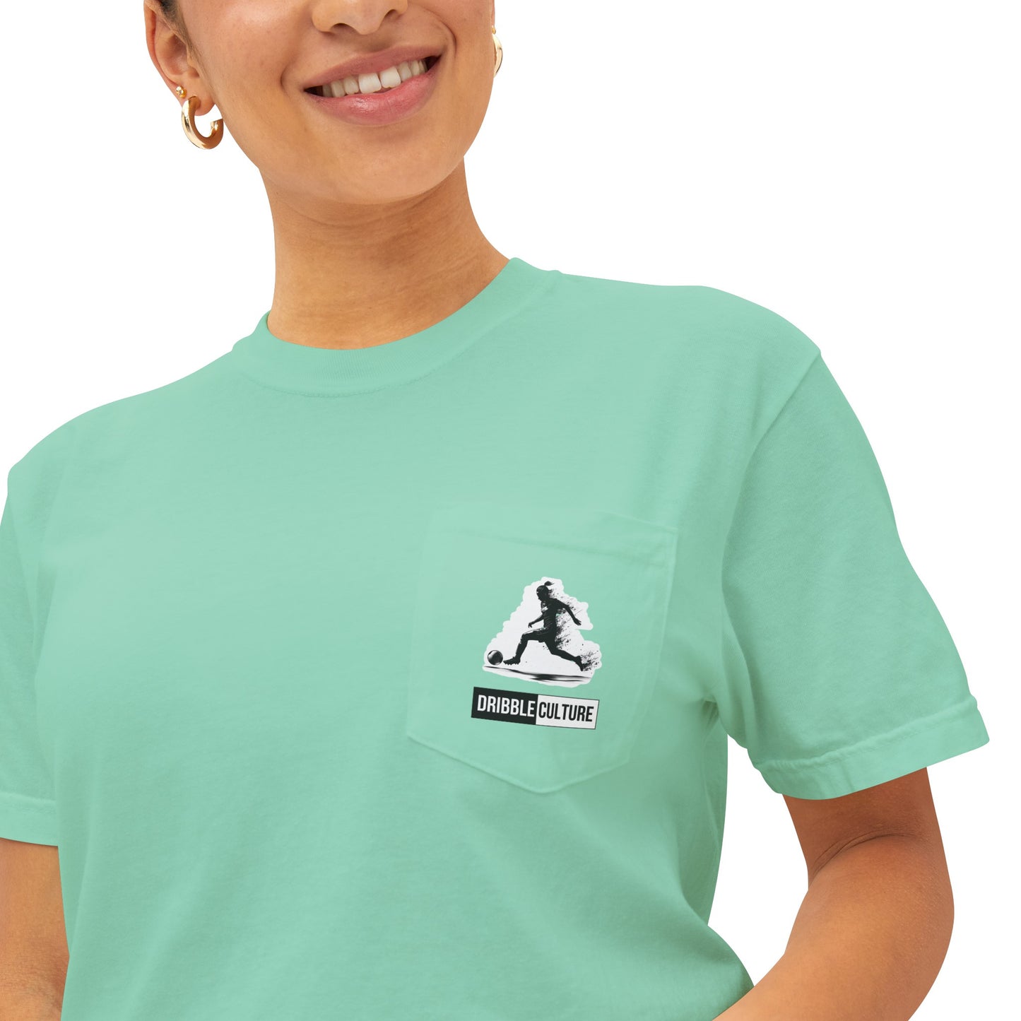 Dribble Soccer Comfort T-Shirt for Girls - Soft and Stylish Tee in Several Colors with Front Small Badge and Back Design