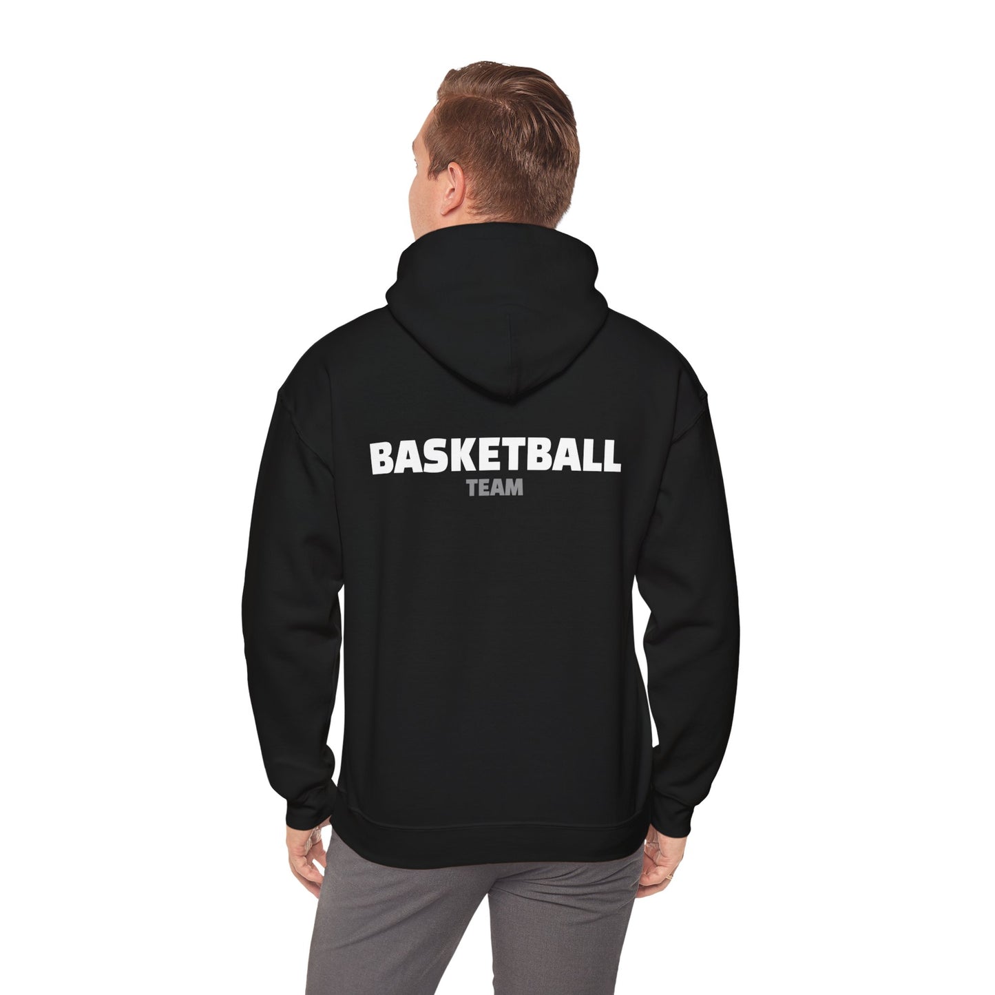 Crossover Basketball Heavy Blend Hoody - Classic Boys' Hoodie in Dark Colors with Front Small Badge and Back Design