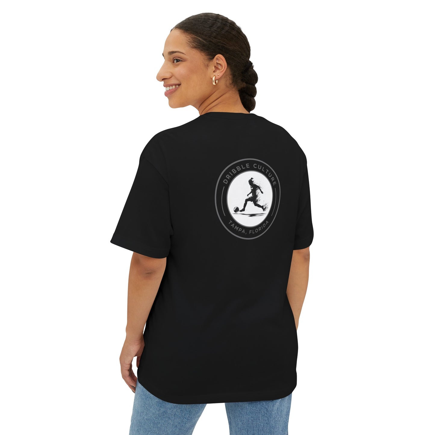 Dribble Soccer Comfort T-Shirt for Girls - Soft and Stylish Tee in Dark Colors with Back Badge Design