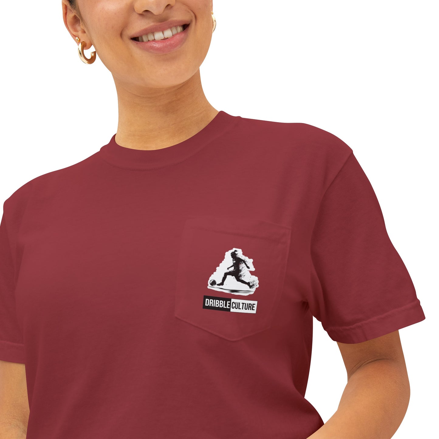 Dribble Soccer Comfort T-Shirt for Girls - Soft and Stylish Tee in Several Colors with Front Small Badge and Back Design