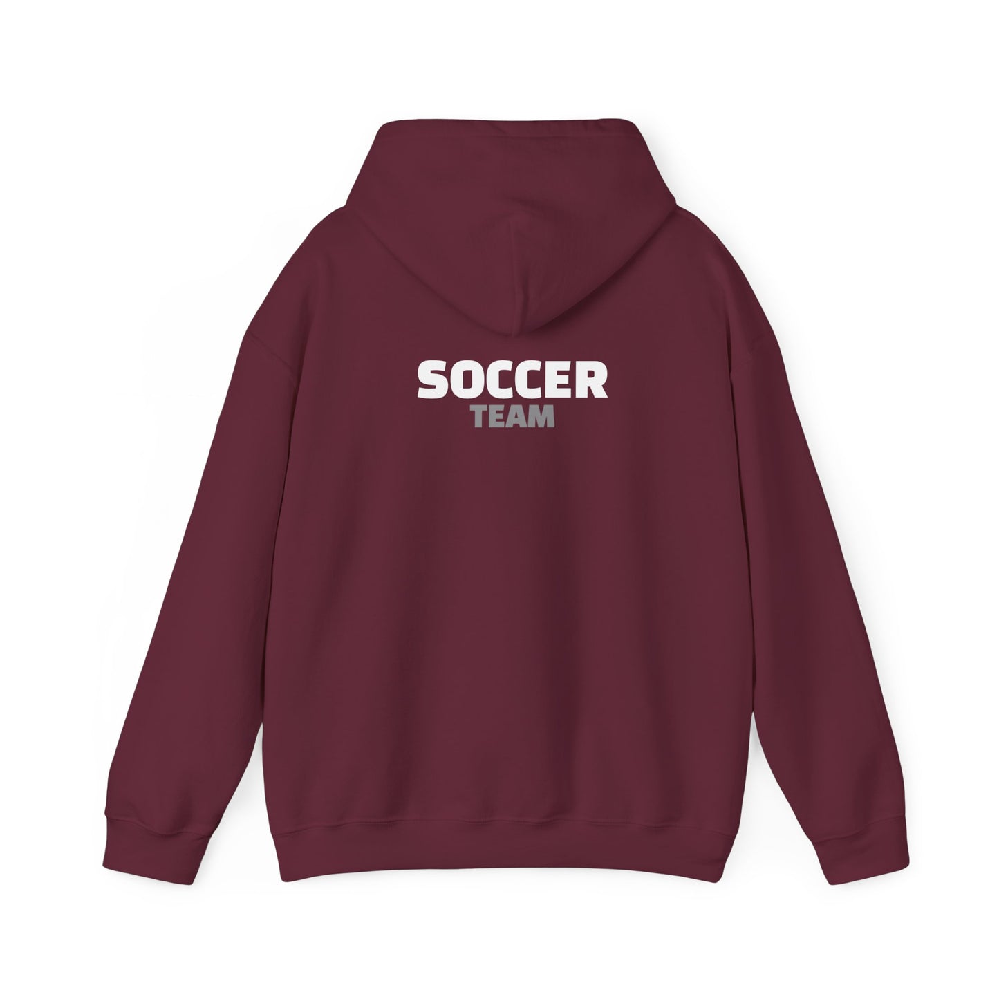 Dribble Soccer Heavy Blend Hoody - Classic Girls' Hoodie in Dark Colors with Front Small Badge and Back Design