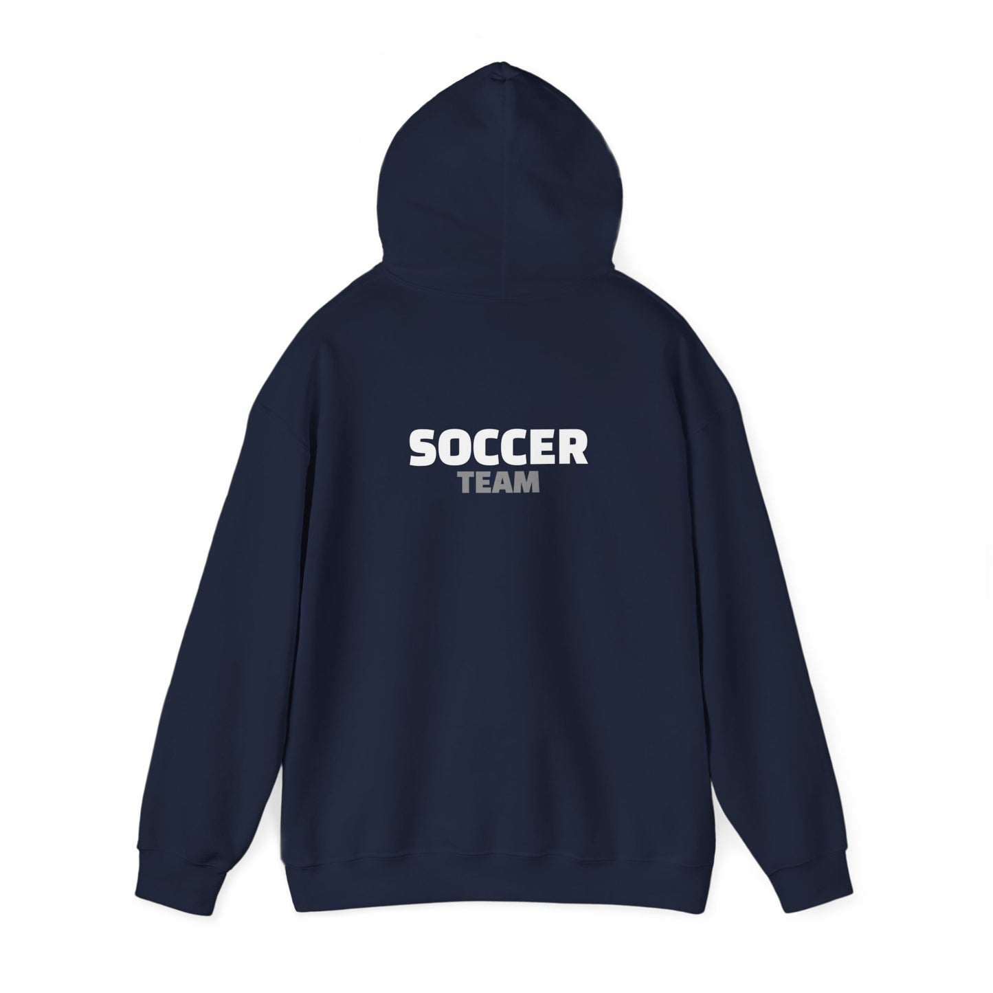 Dribble Soccer Heavy Blend Hoody - Classic Girls' Hoodie in Dark Colors with Front Small Badge and Back Design